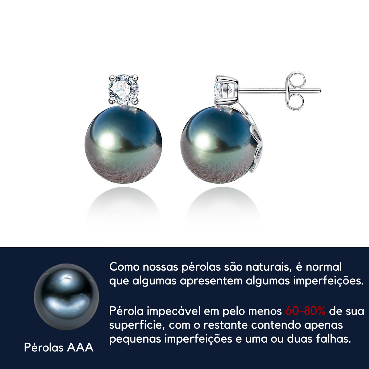 Brinco Pérola Estrelada Moissanite Brincos