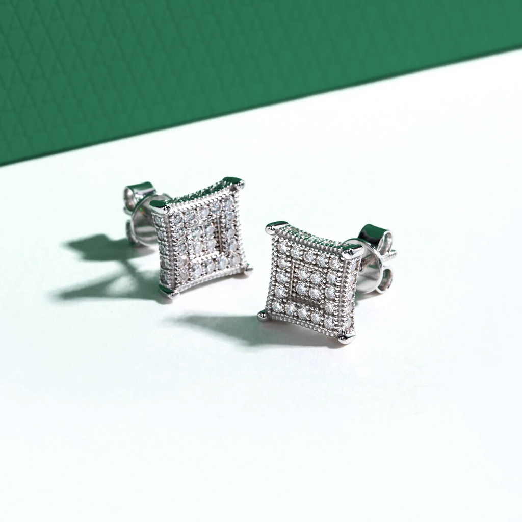 Brinco Quadrille Moissanite Moissanite Brincos