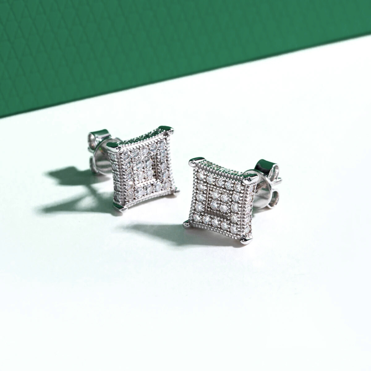 Brinco Quadrille Moissanite Moissanite Brincos
