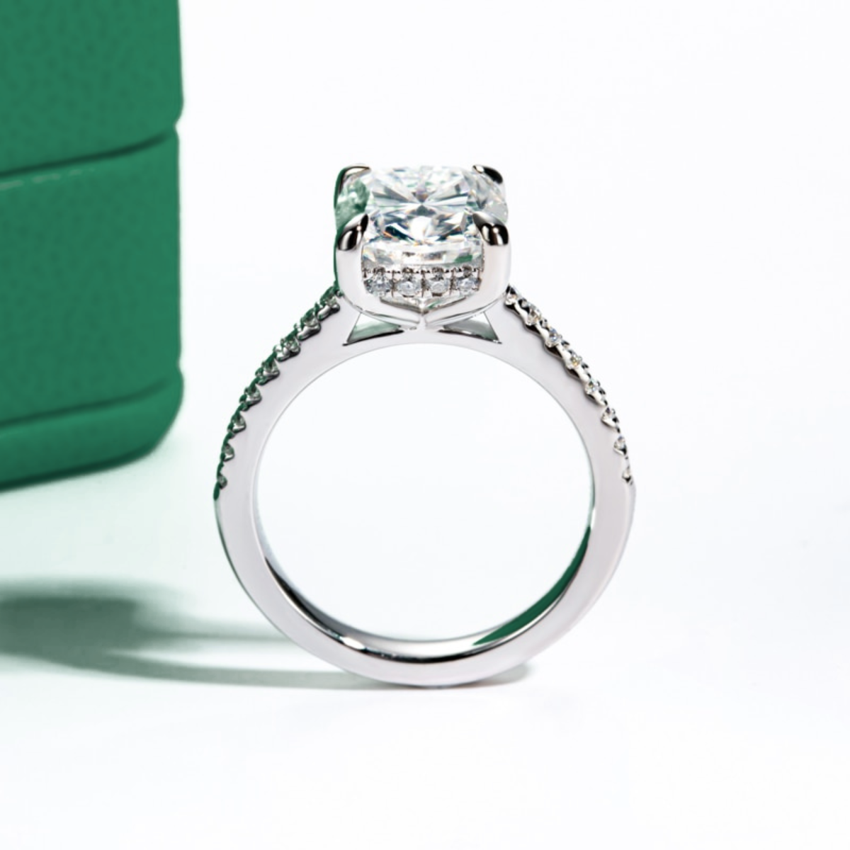Anel Promise Cushion Moissanite Anel Solitário