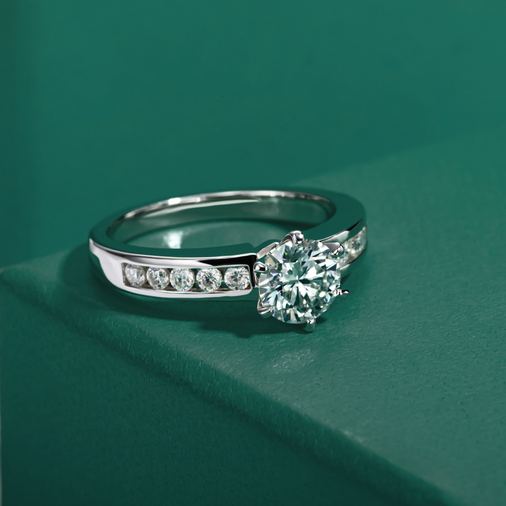 Anel Promise Moissanite Anel Solitário