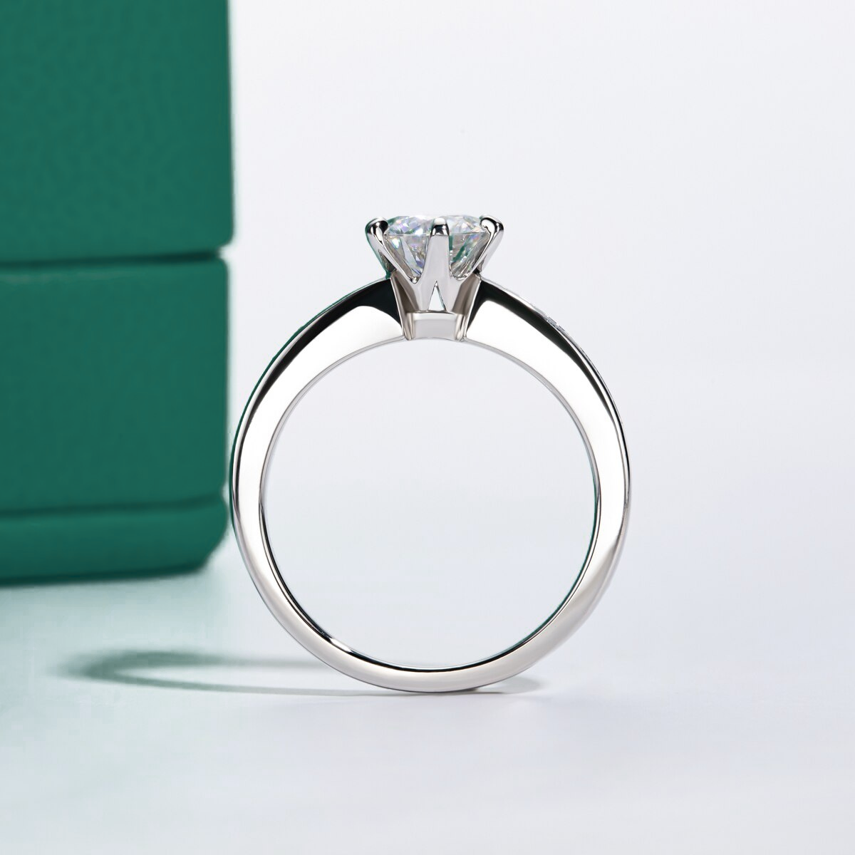 Anel Promise Moissanite Anel Solitário