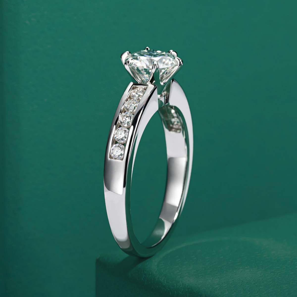 Anel Promise Moissanite Anel Solitário