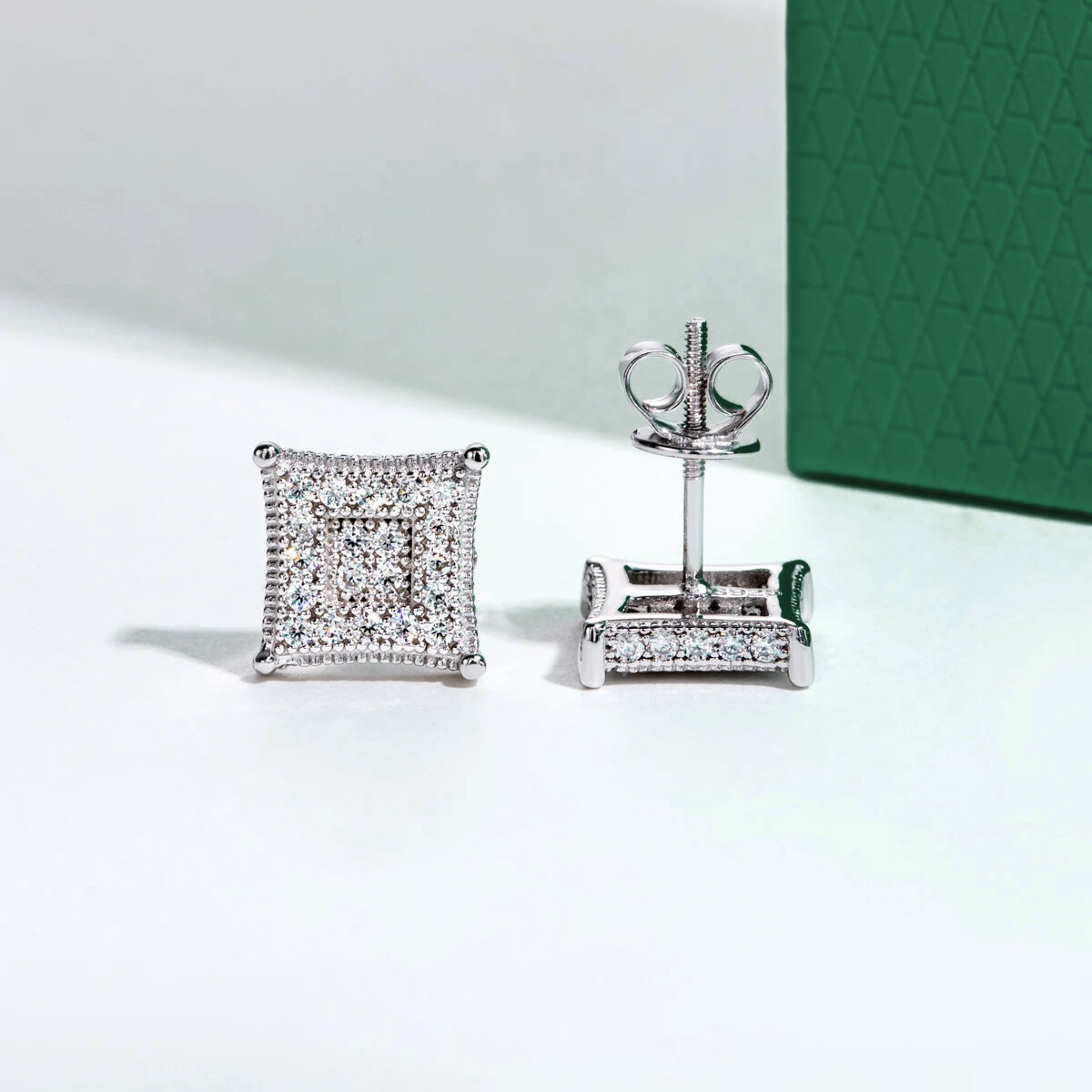 Brinco Quadrille Moissanite Moissanite Brincos