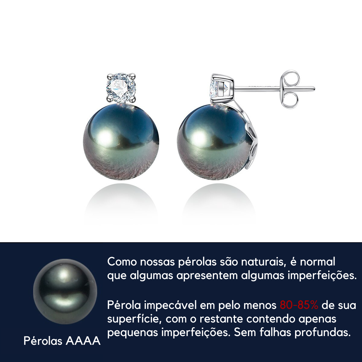 Brinco Pérola Estrelada Moissanite Brincos
