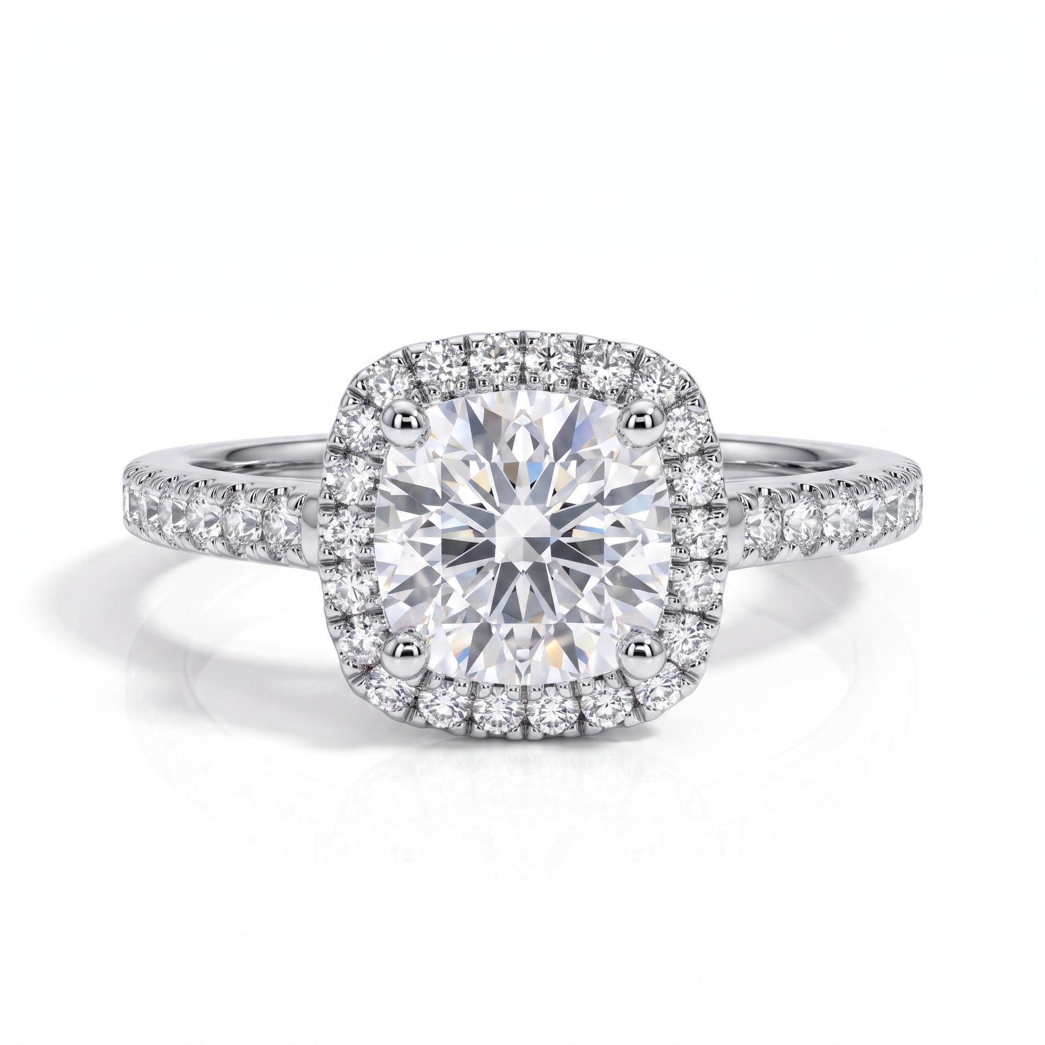 Anel Bianca Halo Moissanite