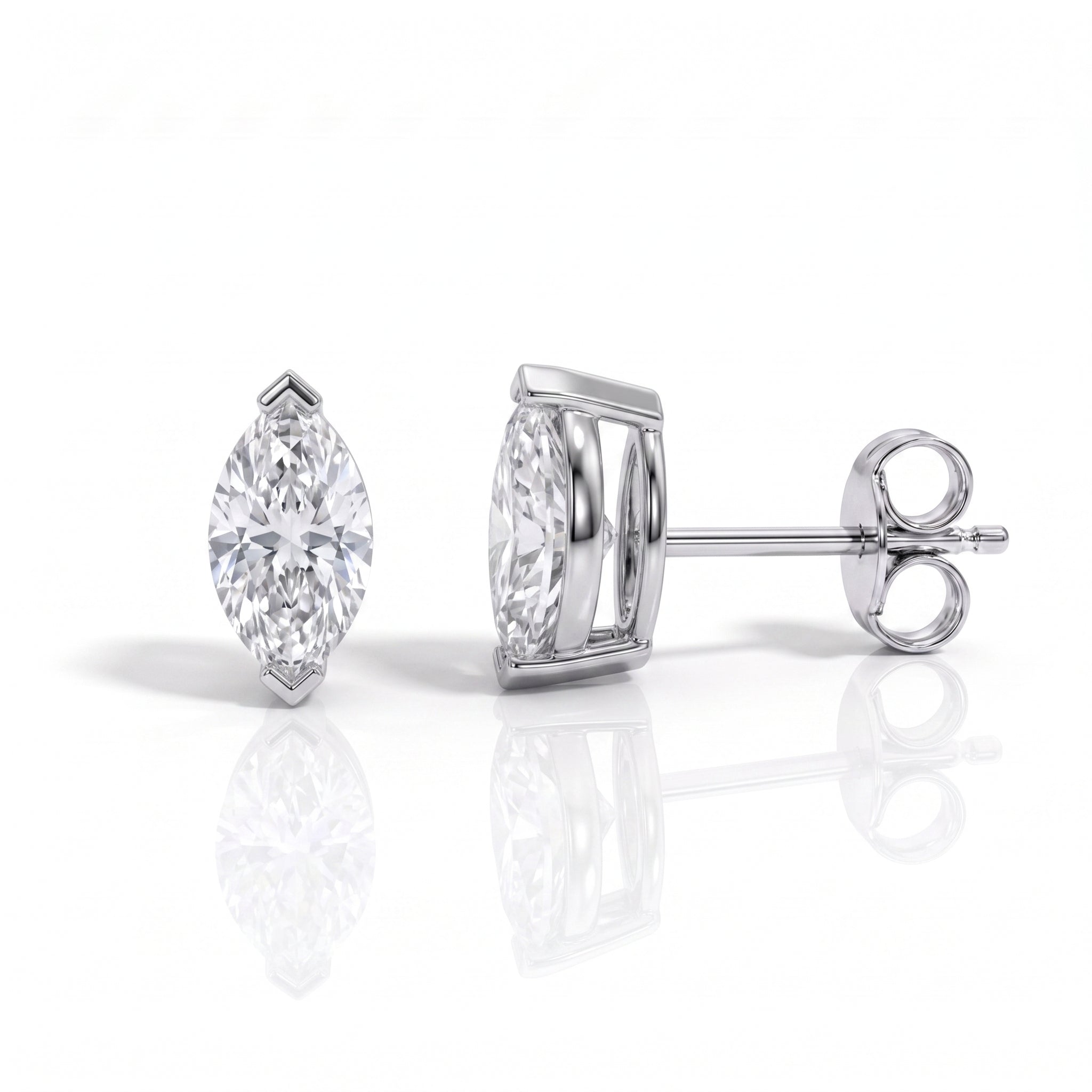 Brinco Navete Moissanite