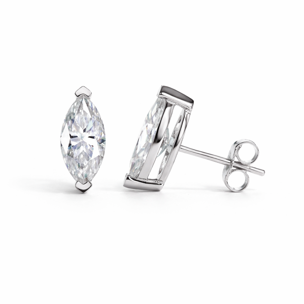 Brinco Navete Moissanite