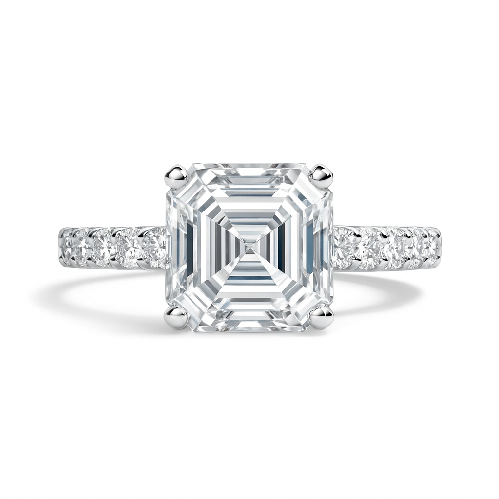 Anel Promise Asscher Moissanite