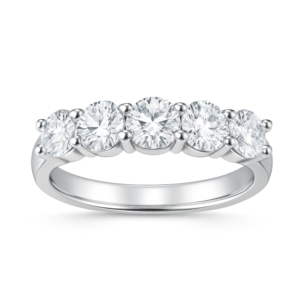 Meia Aliança 150 Pontos Moissanite Meia Aliança