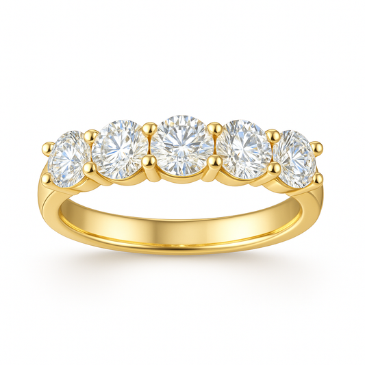 Meia Aliança Gold 150 Pontos Moissanite