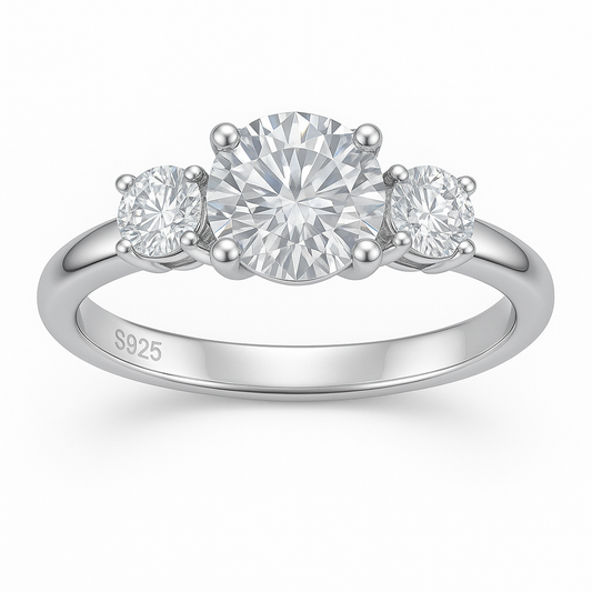 Anel Trio Moissanite