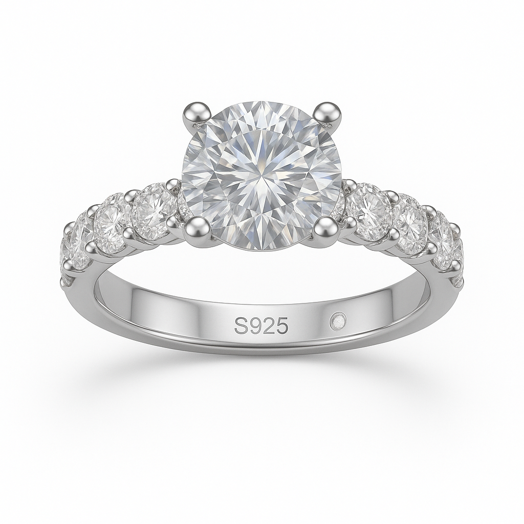 Anel Jasmin Moissanite Anel Solitário