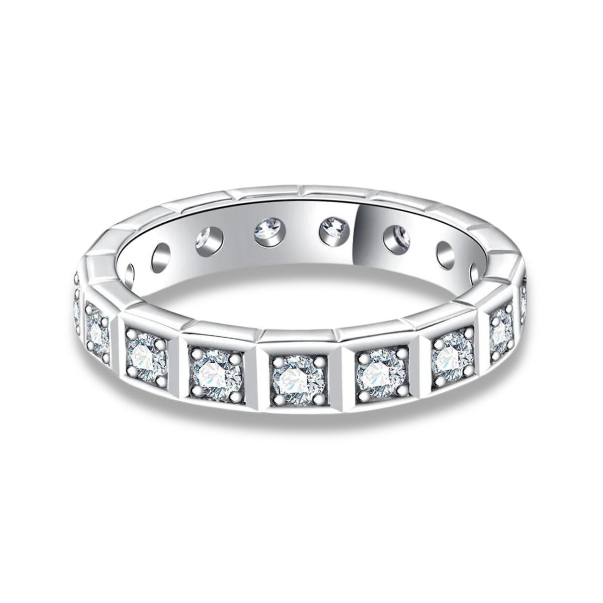 Aliança Quadratella Moissanite Aliança