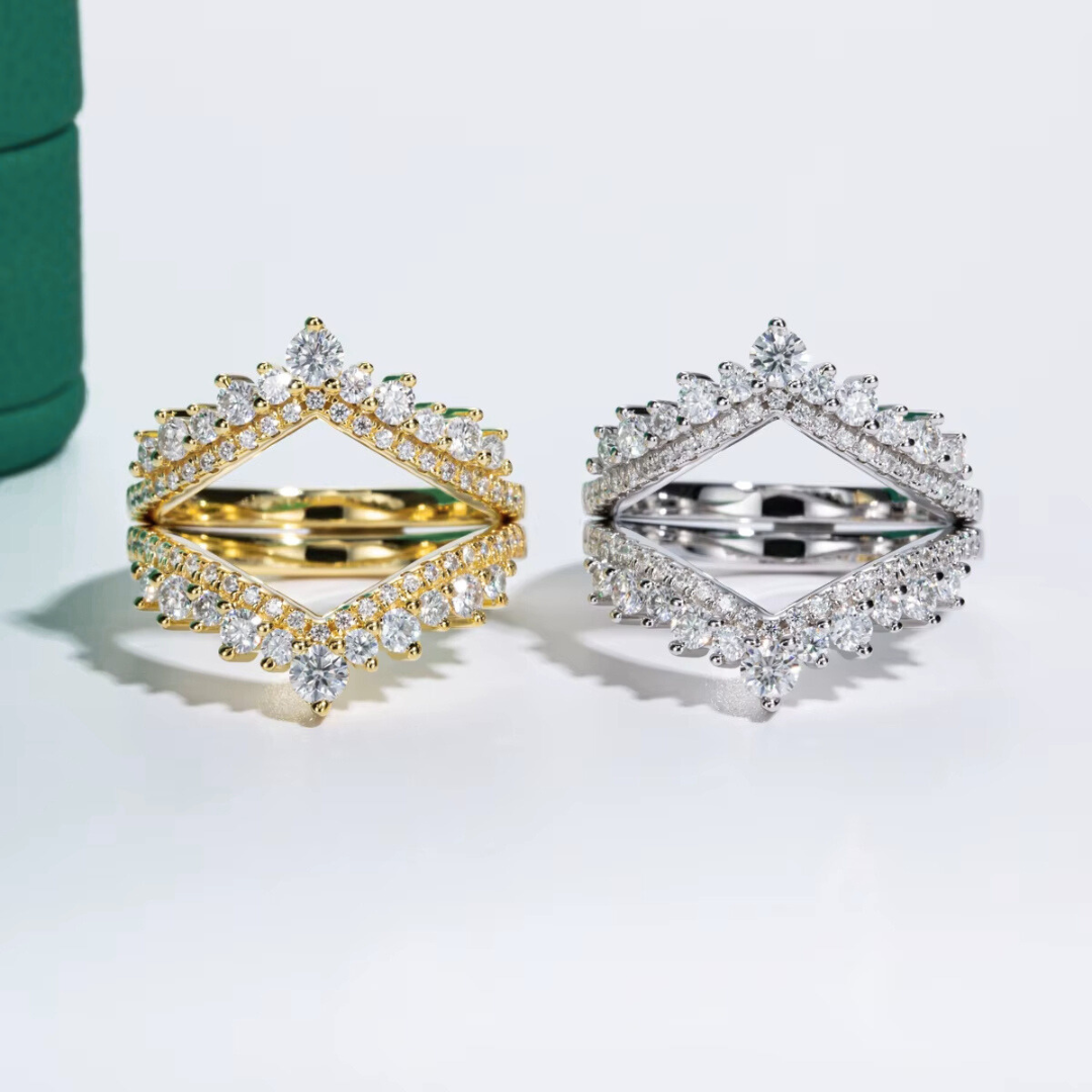 Meia Aliança Imperial Moissanite