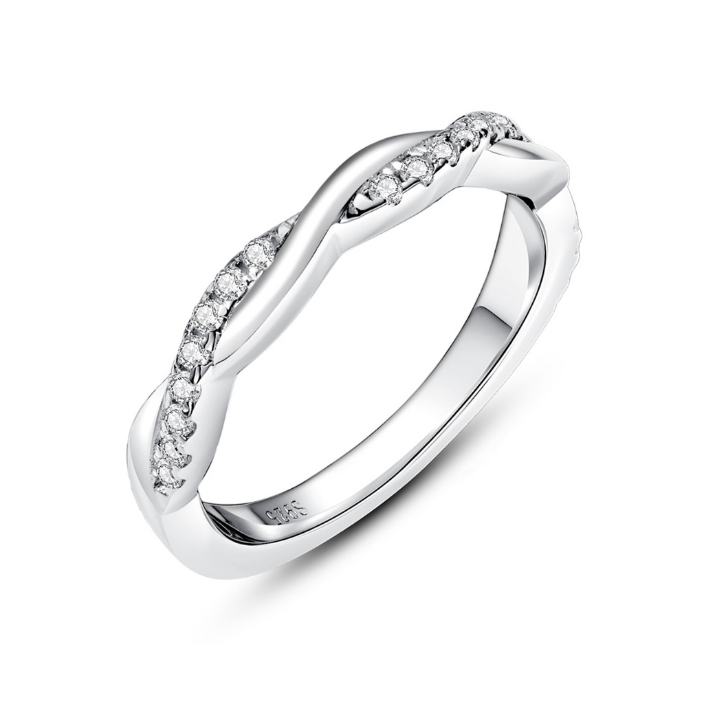 Meia Aliança Cross Moissanite Meia Aliança