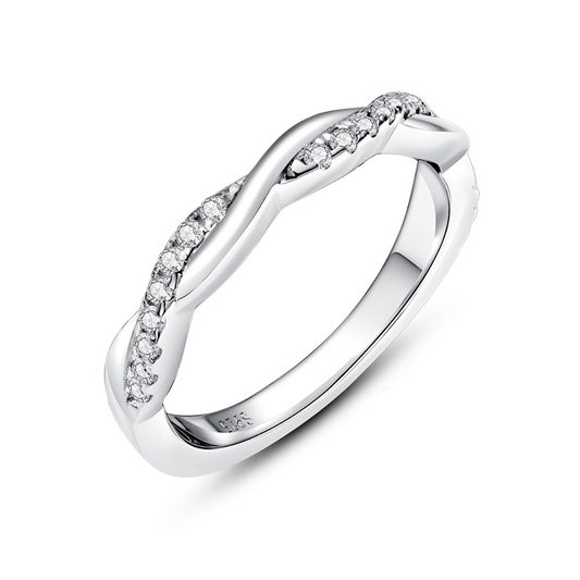 Meia Aliança Cross Moissanite Meia Aliança