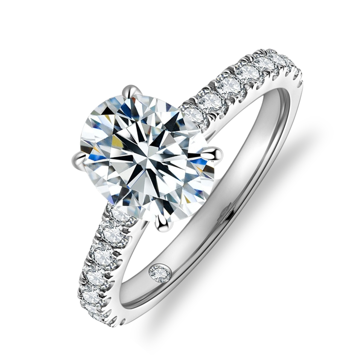Anel Oval Moissanite Anel Solitário