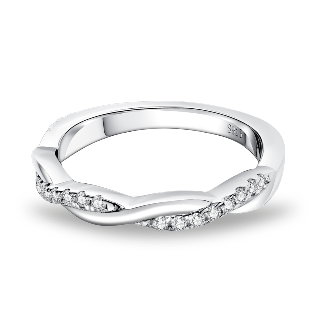 Meia Aliança Cross Moissanite Meia Aliança
