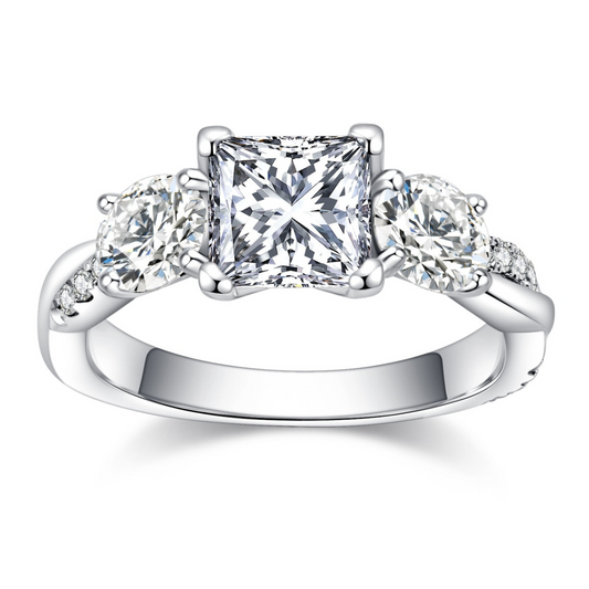 Anel Cross Princess Moissanite