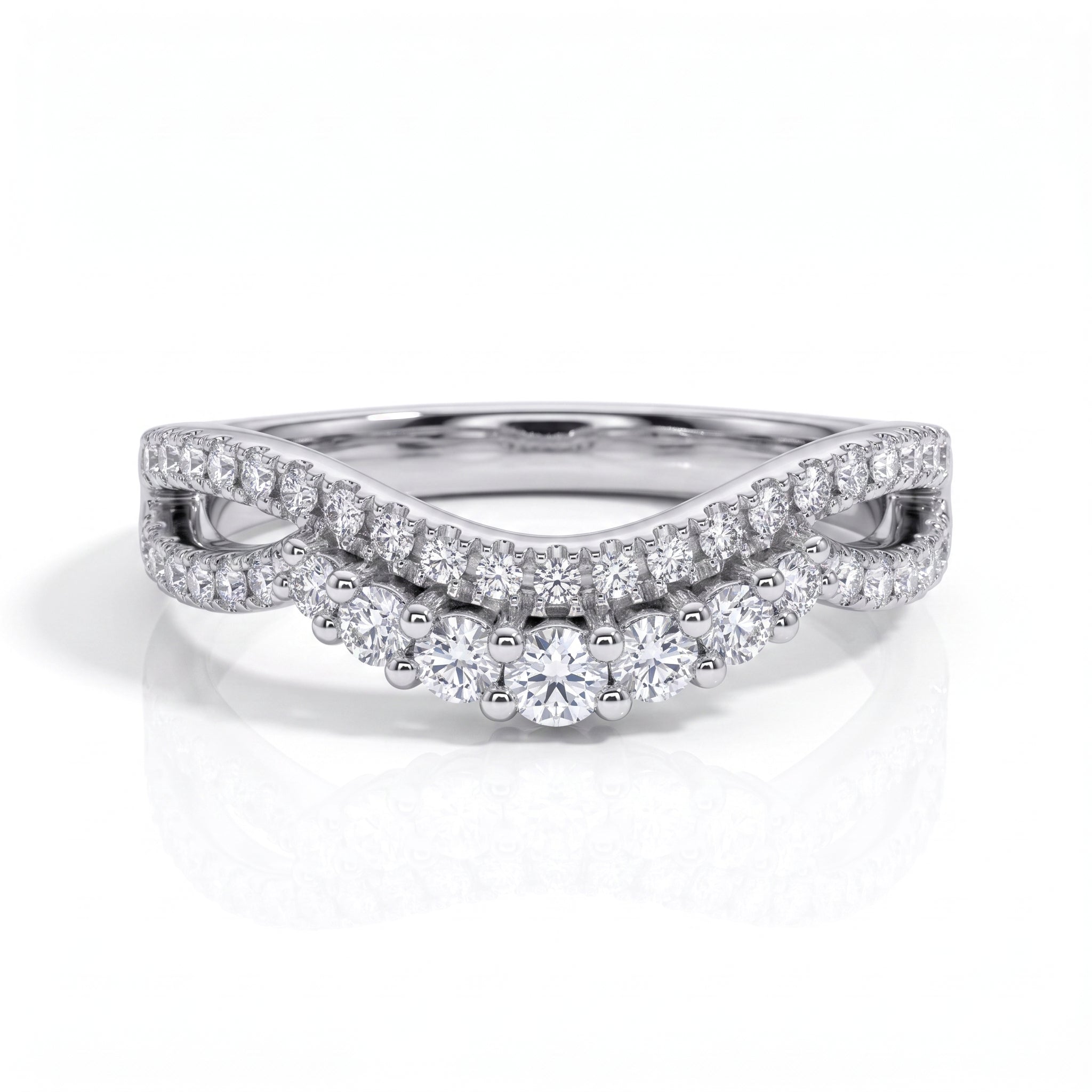 Meia Aliança Laço Moissanite