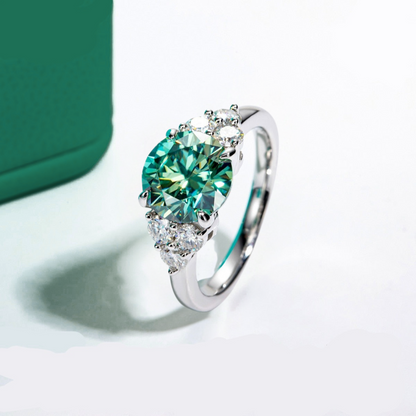 Anel Luxury Green Moissanite