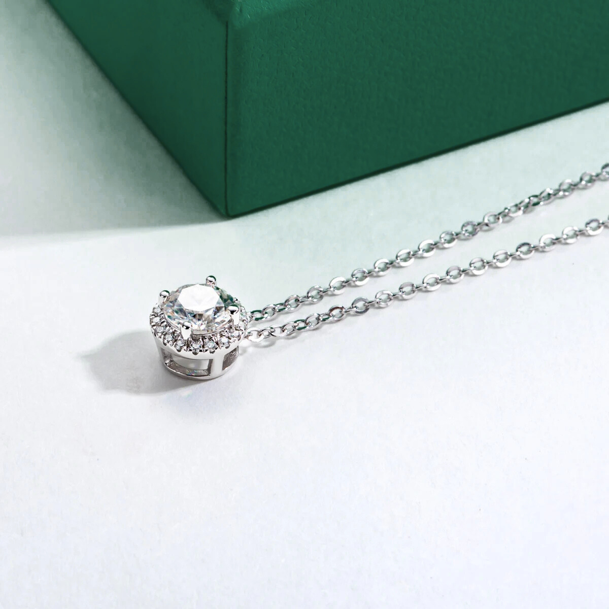 Colar Round Moissanite Moissanite Colar