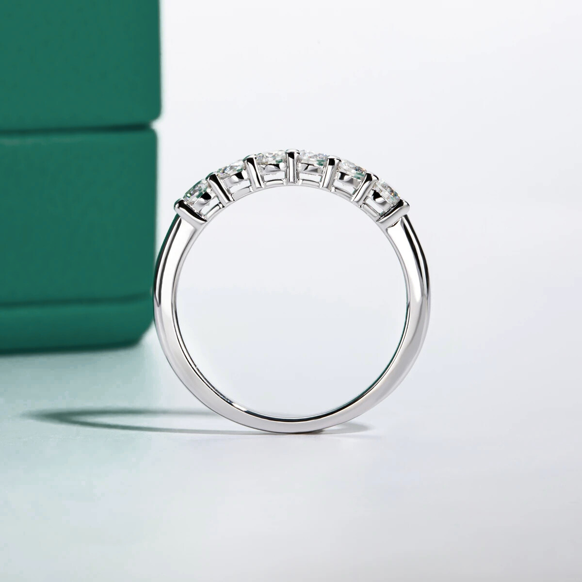 Meia Aliança 60 Pontos Moissanite Meia Aliança