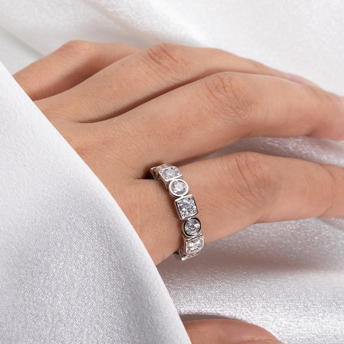 Aliança Fusion Moissanite Aliança