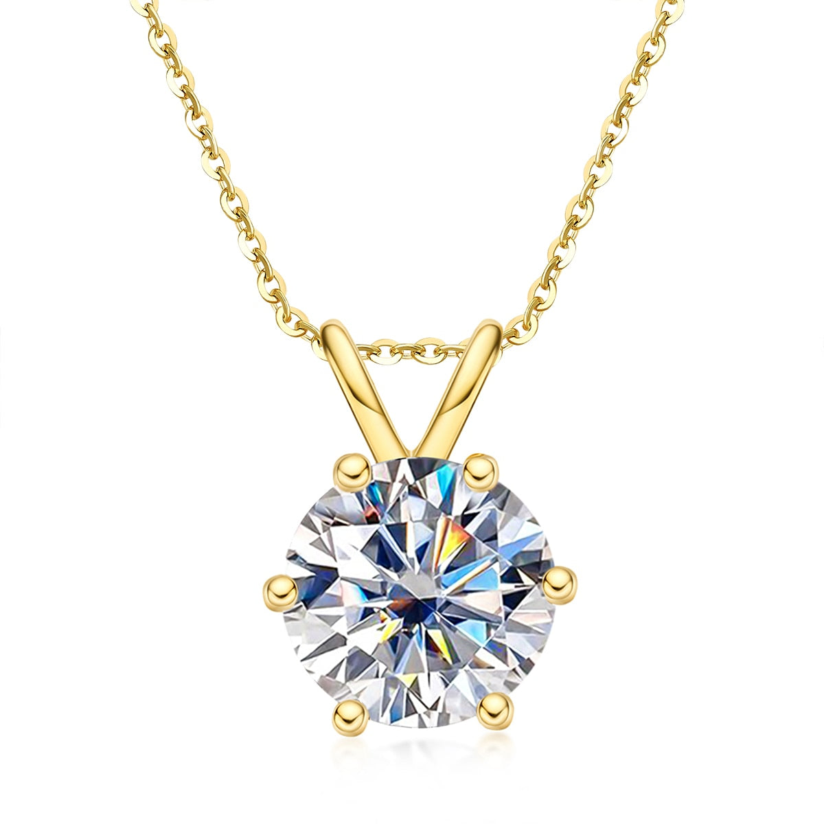 Colar Ponto de Luz 6 Garras Moissanite Colar