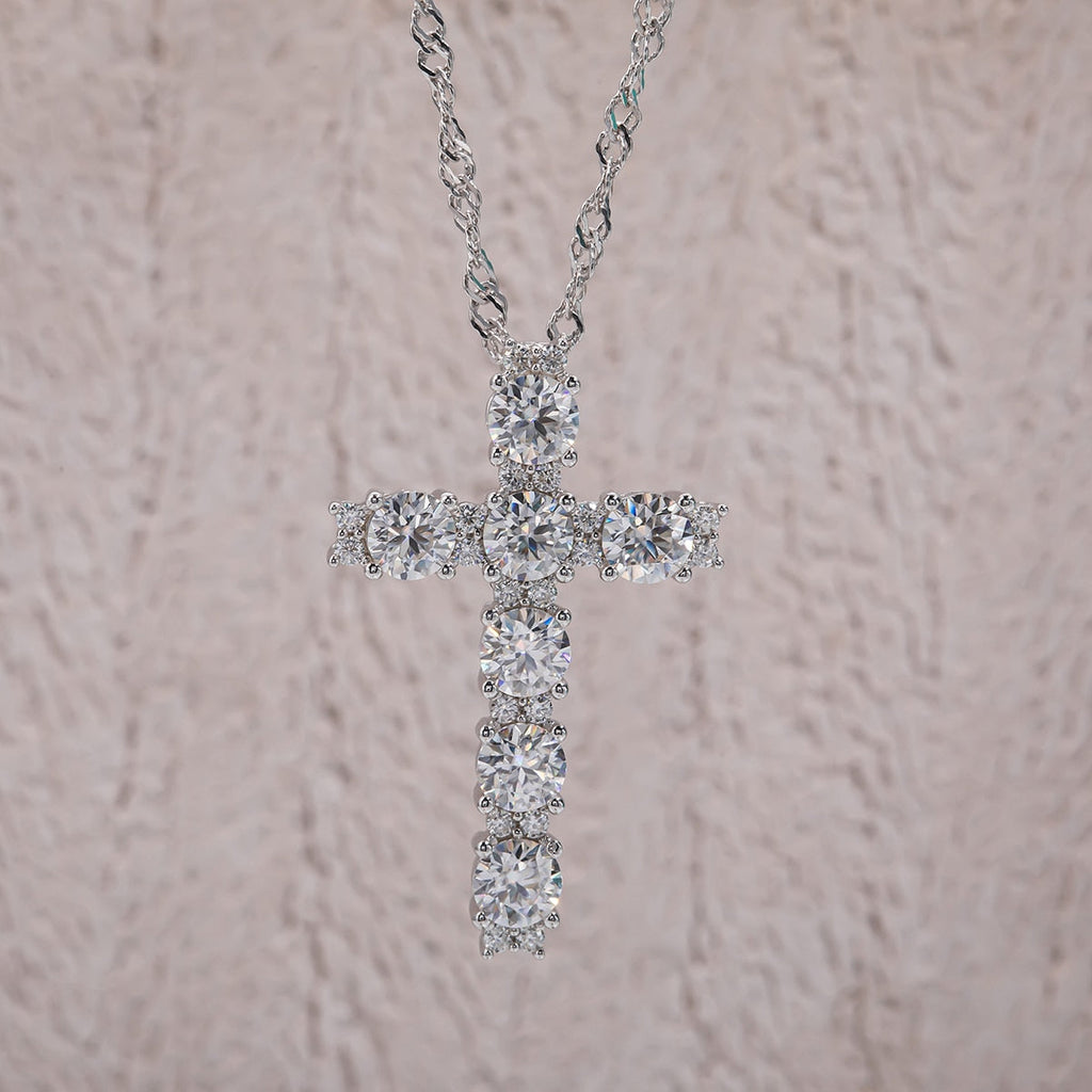 Colar Cruz Moissanite Moissanite Colar