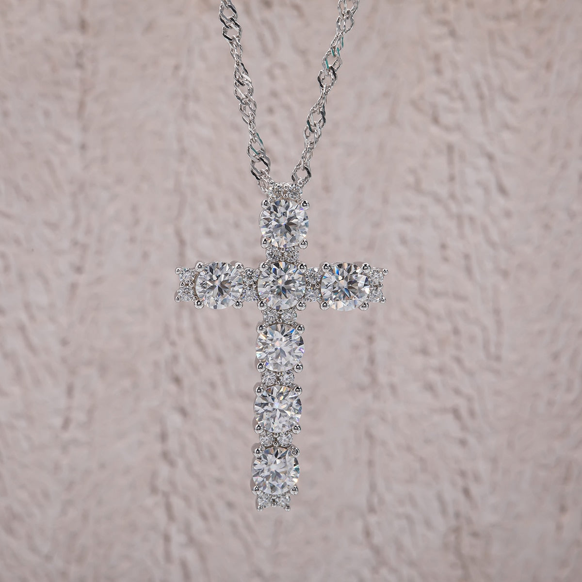 Colar Cruz Moissanite Moissanite Colar