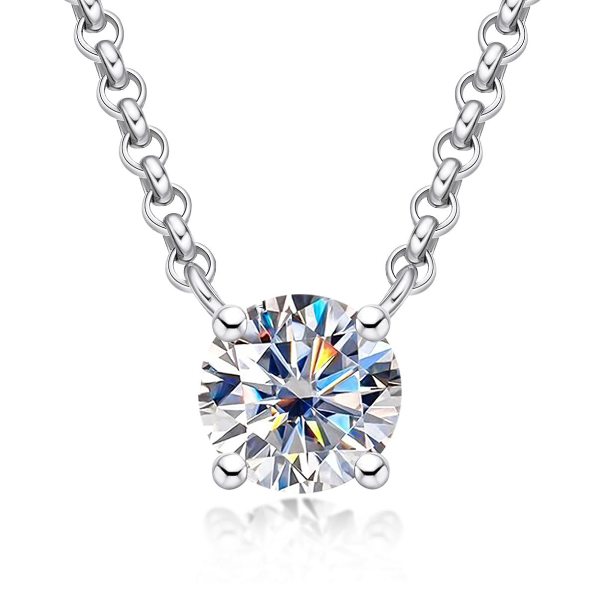 Colar Ponto de Luz 4 Garras Moissanite Colar