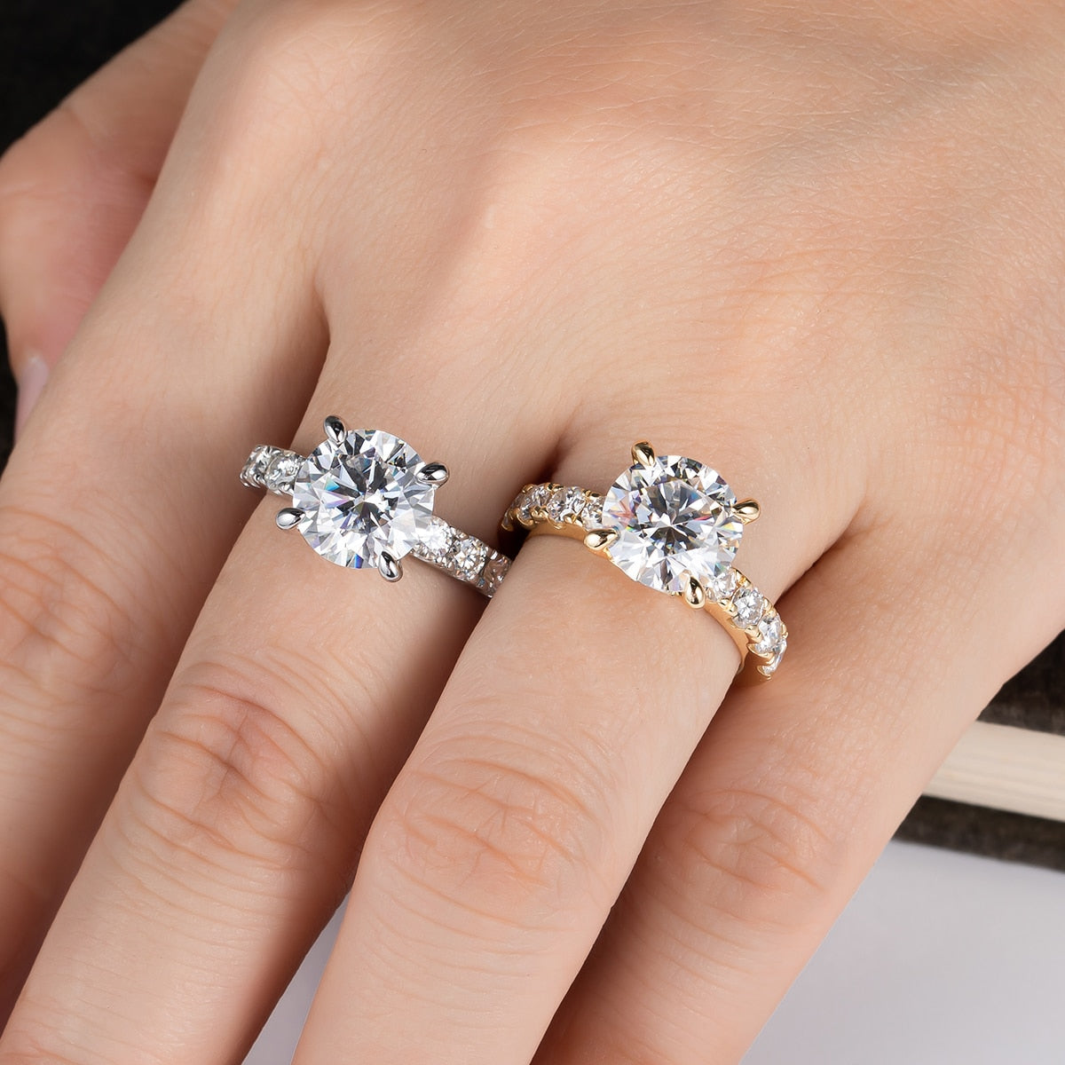 Anel Jasmin Moissanite Anel Solitário