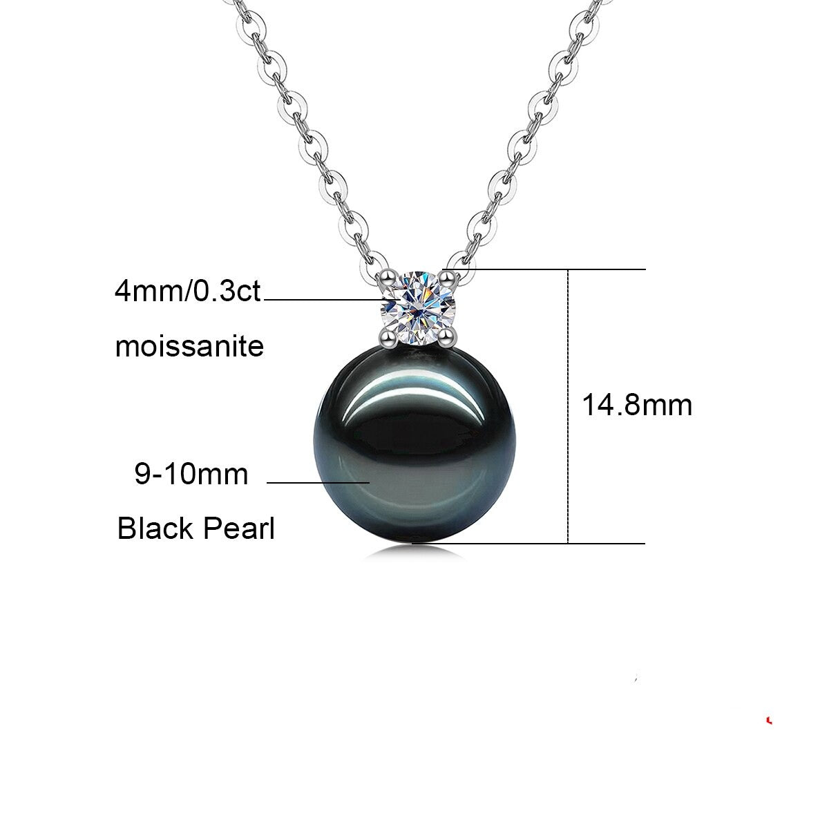 Colar Pérola Estrelada Moissanite Colar