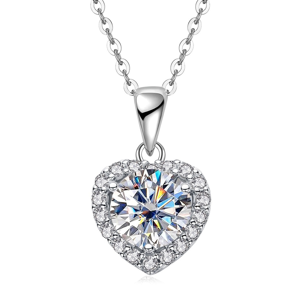 Colar Coração Moissanite Moissanite Colar