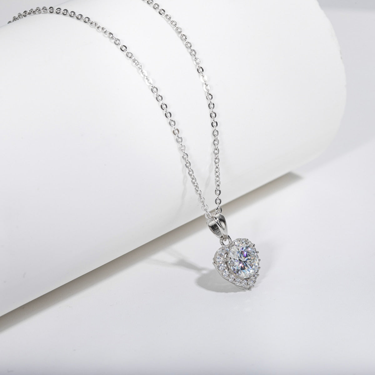 Colar Coração Moissanite Moissanite Colar