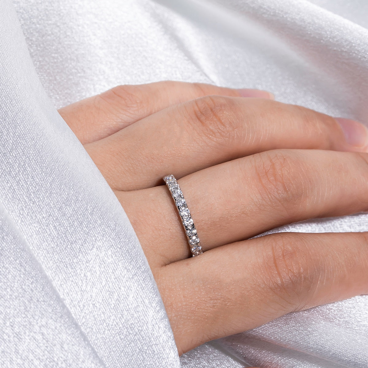 Meia Aliança Moissanite Meia Aliança