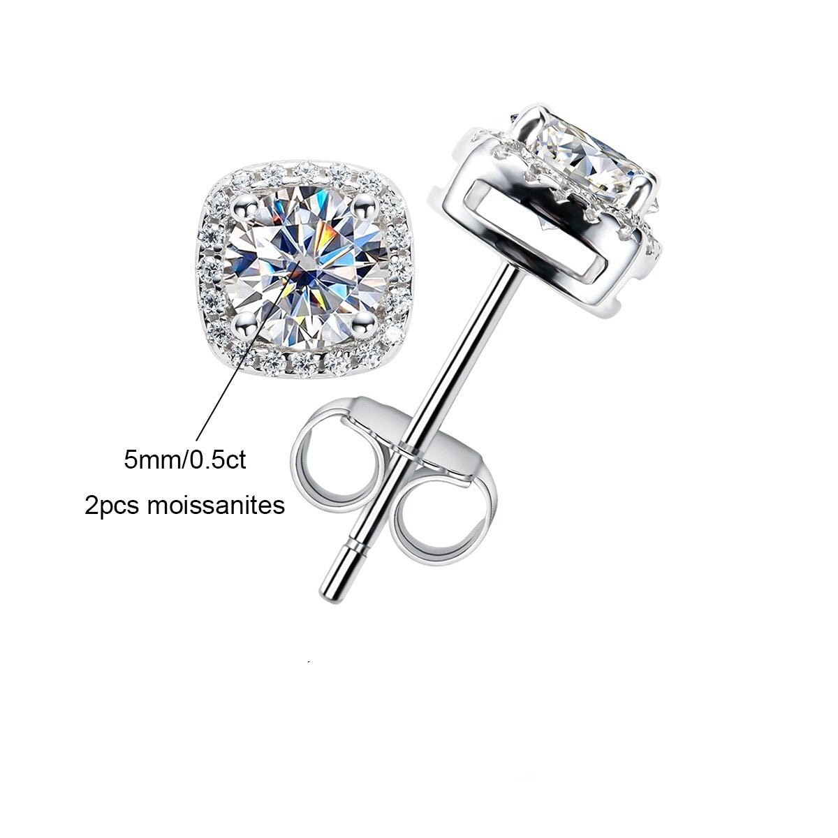 Brinco Square Moissanite Moissanite Brincos
