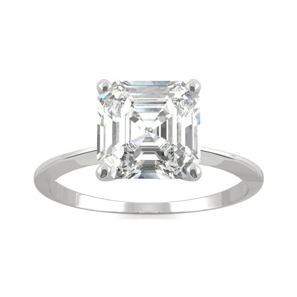 Anel Solitário Asscher Moissanite Anel Solitário
