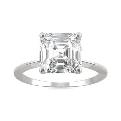 Anel Solitário Asscher Moissanite Anel Solitário
