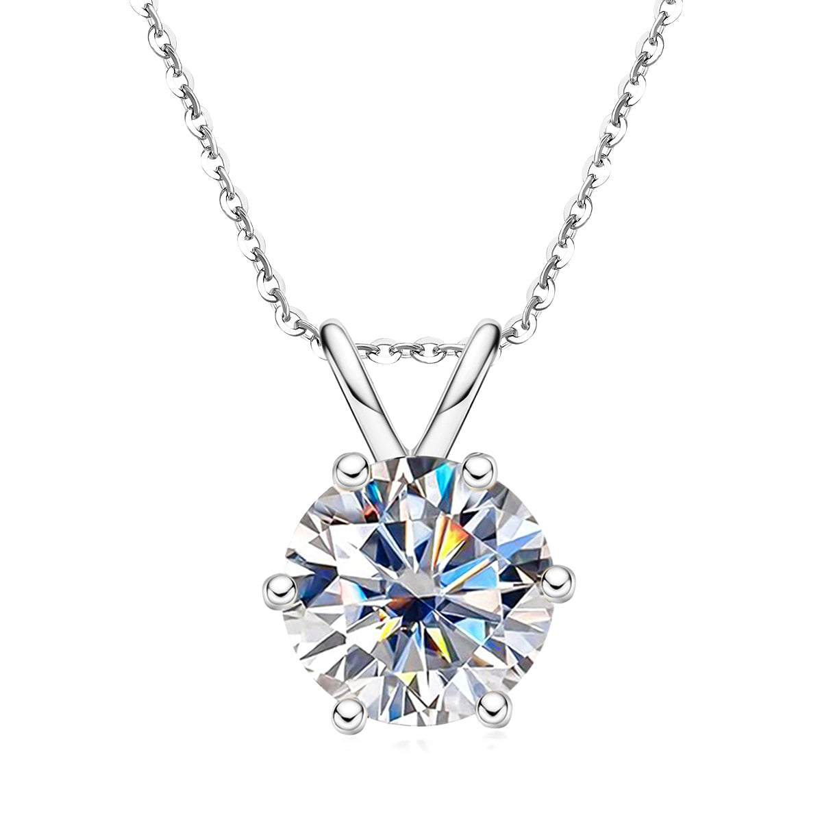 Colar Ponto de Luz 6 Garras Moissanite Colar