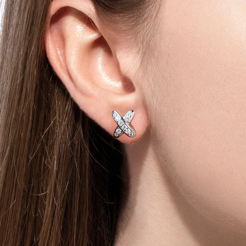 Brinco Cross Moissanite Moissanite Brincos