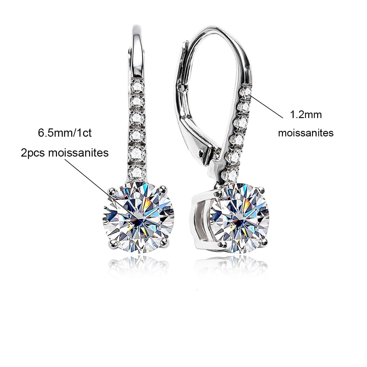 Brinco Gota Brilhante Moissanite