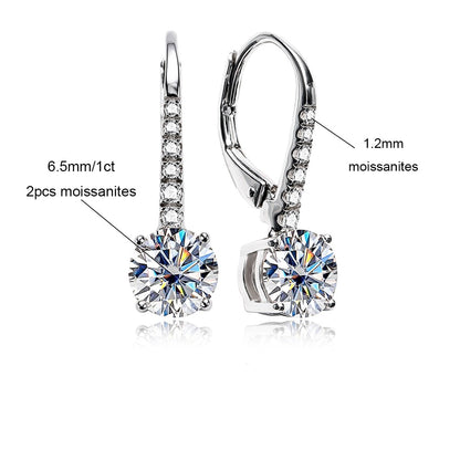 Brinco Gota Brilhante Moissanite