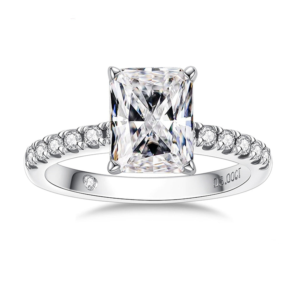 Anel Promise Radiante Moissanite Anel Solitário