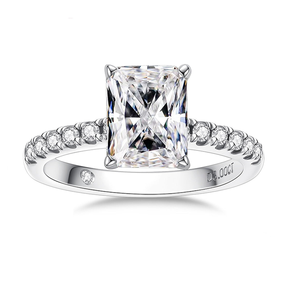 Anel Promise Radiante Moissanite Anel Solitário