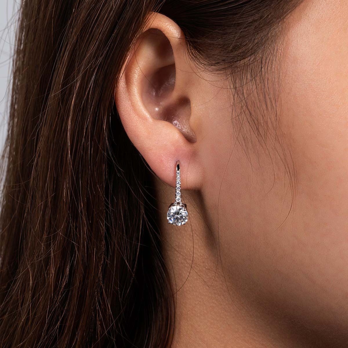 Brinco Gota Brilhante Moissanite Moissanite Brincos