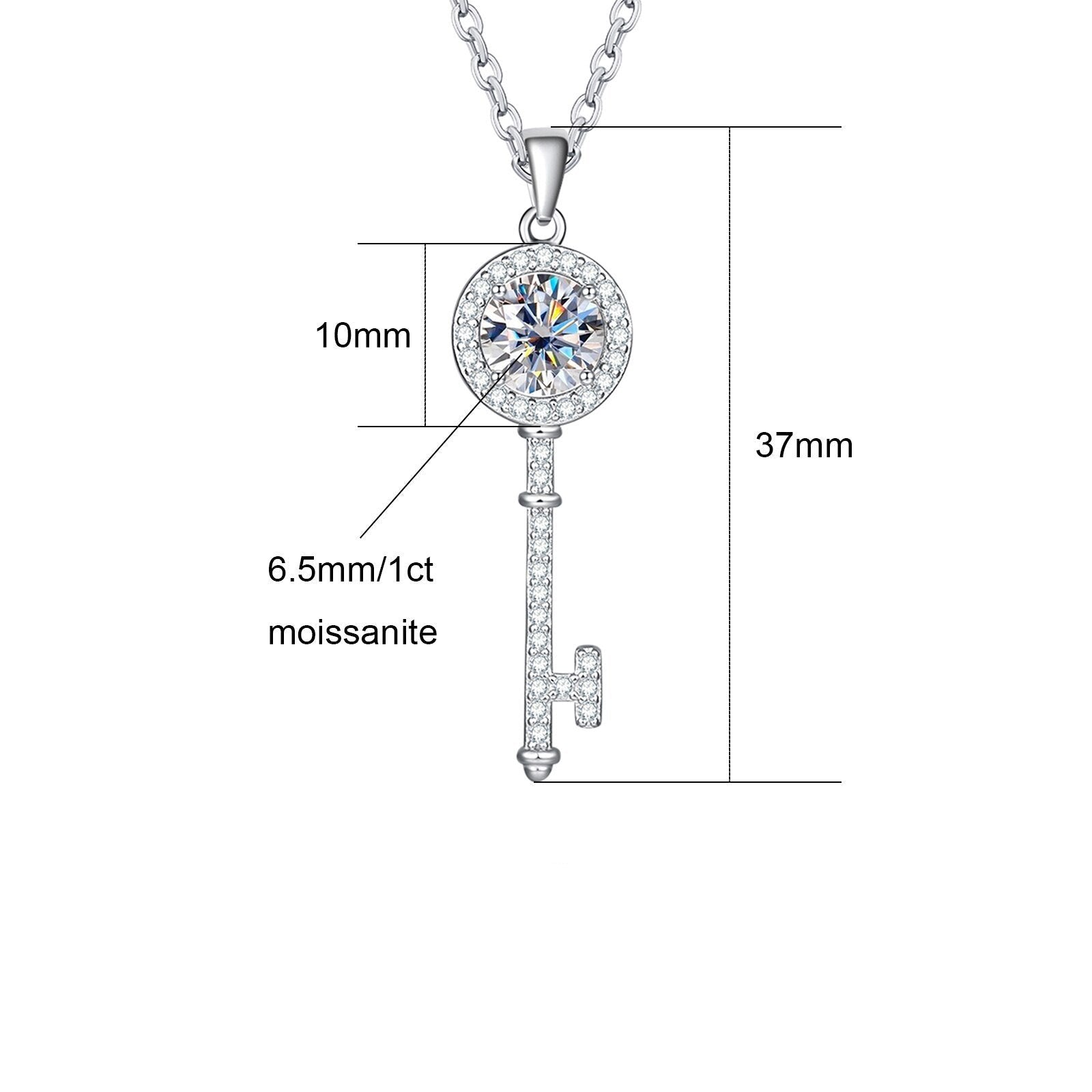Colar Key Moissanite Moissanite Colar