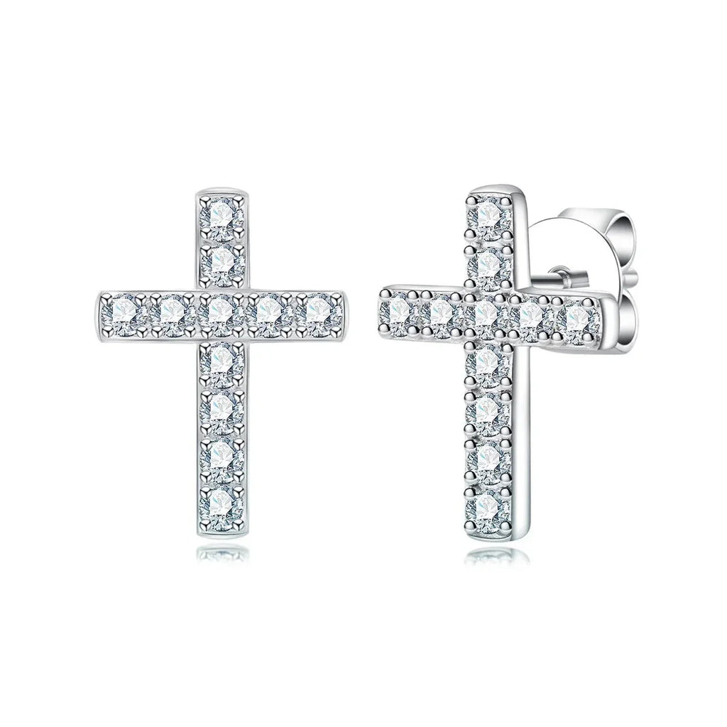 Brinco Cruz Moissanite Moissanite Brincos